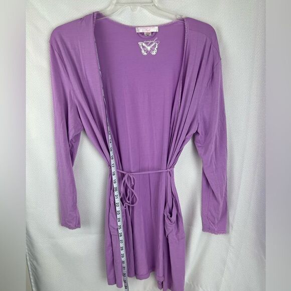 Victoria’s Secret Angels Womens Modal Purple Opent Front Robe Lace Trim Size M/L - Picture 7 of 10